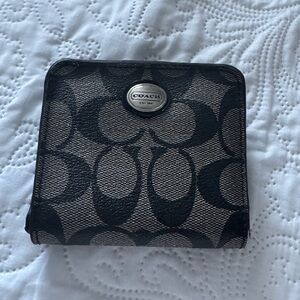 Coach Signature Black and Tan Wallet